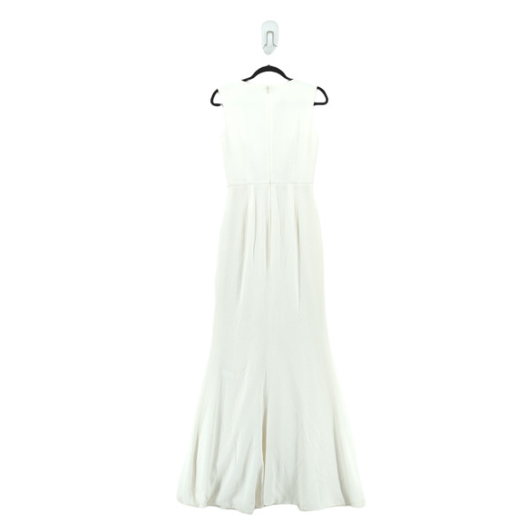 DRESS THE POPULATION Women S Monroe Gown Dress Off White Side Slit Sweetheart - Picture 8 of 9
